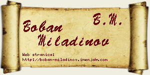 Boban Miladinov vizit kartica